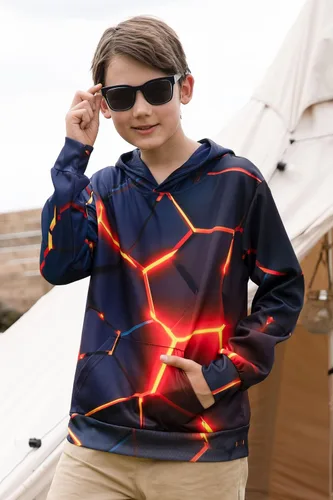 Vista 5 de Unicomidea - Sudadera con capucha y estampado 3D para niños y niñas de 6 a 16 años