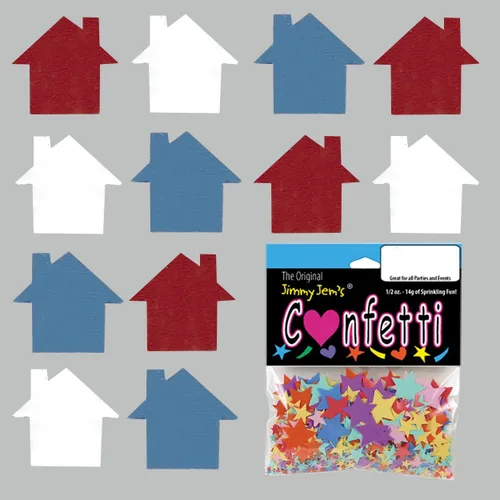 Vista 3 de Confetti House Rojo, Blanco, Azul - Paquete al por menor #8999 QS0
