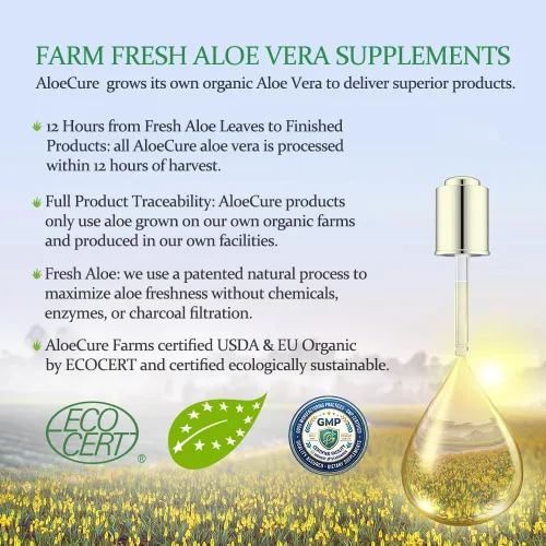 Vista 6 de AloeCure Melatonina natural + colágeno con aloe vera orgánico – Suplemento natural para dormir para noches reparadoras – Complejo de colágeno