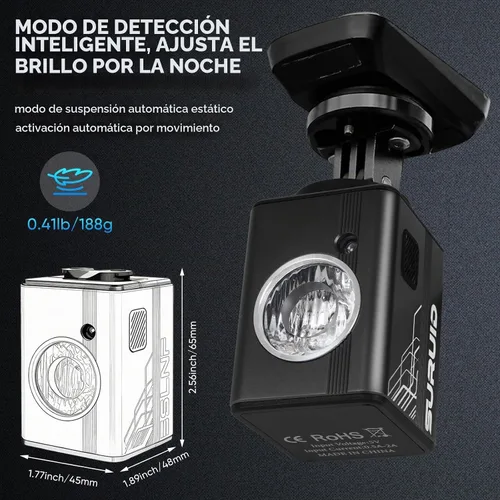 Vista 3 de Suruid Super Bright Bike Lights, Durable Aluminum, IPX6 Waterproof