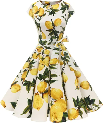 Vista 48 de Dressystar - Vestidos clásicos de fiesta con mangas casquillo, estilo Rockabilly y retro de la década de 1950