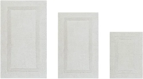 Vista 8 de Better Trends - Juego de 2 alfombras de baño 100% algodón, extra suaves, con borlas, de 17" x 24", alfombra de baño superabsorbente y reversible