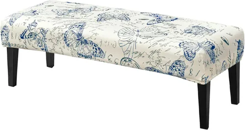 Vista 12 de SearchI Funda para banco de comedor, fundas largas elásticas y lavables para asiento de banco de banco rectangular, para comedor, sala de estar Flor