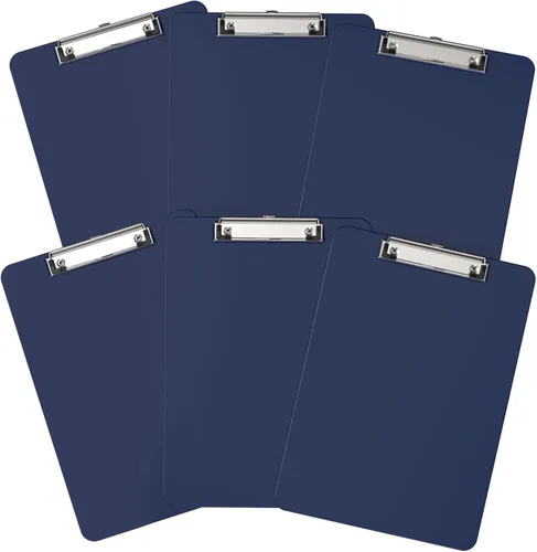 Vista 23 de Portapapeles de plástico, tablero de clip negro A4 de 8.5 x 11 pulgadas para aula, estudiantes, niños, mujeres, tamaño 9 x 12.5 pulgadas con clip