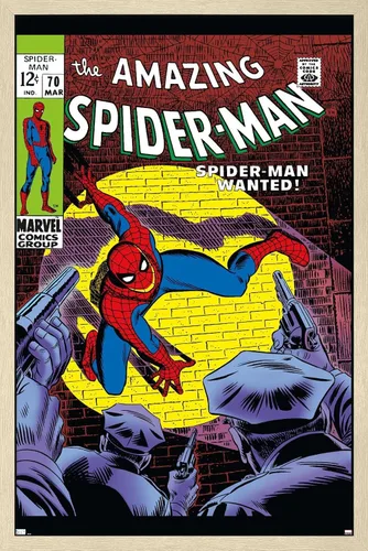 Vista 7 de Marvel Comics Amazing Spider-Man #70 - Póster de pared, 22.4 pulgadas de largo x 14.7 pulgadas de ancho, versión enmarcada de madera de granero