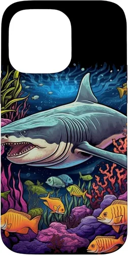 Vista 21 de iPhone 16 Tiger Shark Sea Ocean Underwater Shark Lover Case