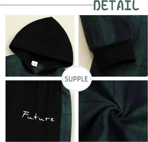 Vista 76 de Conjunto de ropa para bebés y niños pequeños, camisa con capucha y pantalones deportivos para otoño e invierno