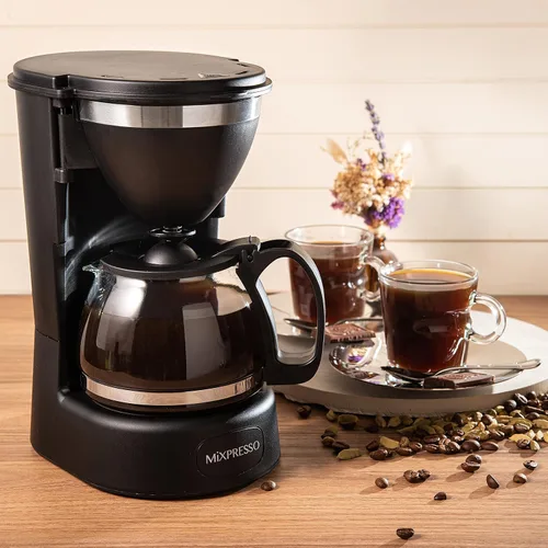 Vista 6 de Mixpresso Cafetera de Goteo de Café (6 Tazas), Negro Glass Carafe Coffee Machine with Auto-Off, Anti-Drip, Water Window and Easy On/Off Switch for