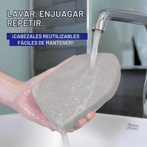 Vista 6 de Moku Home - Recambio de esponja de fregado para cepillo extensible de bañera y azulejos de Moku Home para limpieza sin arañazos