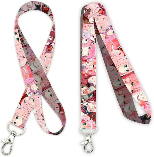 Vista 3 de Zero Two Darling - Llavero con cordón, color rosa, Rosado