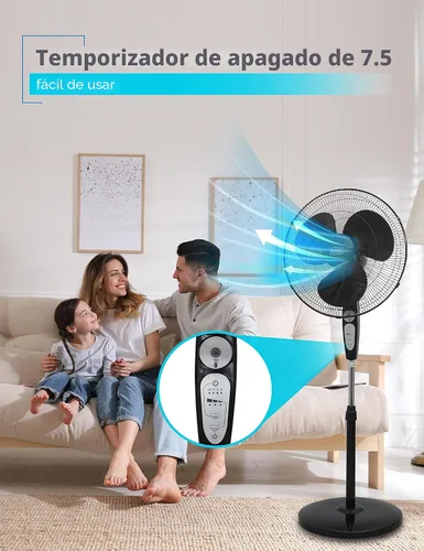 Vista 6 de BLACK+DECKER Ventilador de pie de 18 pulgadas con base de pedestal, ventilador de pedestal ajustable en altura con control remoto y panel de control