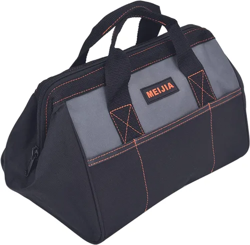 Vista 3 de MEIJIA Bolsa de herramientas portátil impermeable, boca ancha abierta, múltiples bolsillos interiores para almacenamiento de herramientas