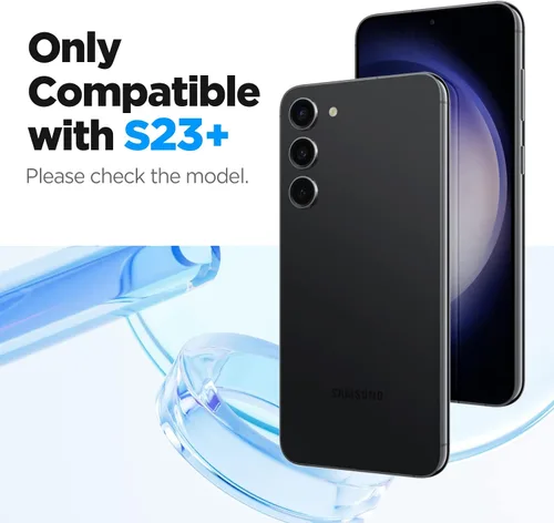 Vista 2 de Spigen Protector de pantalla de vidrio templado [Glas.tR EZ Fit] diseñado para Galaxy S23 Plus (2023) [compatible con fundas], paquete de 2 9H