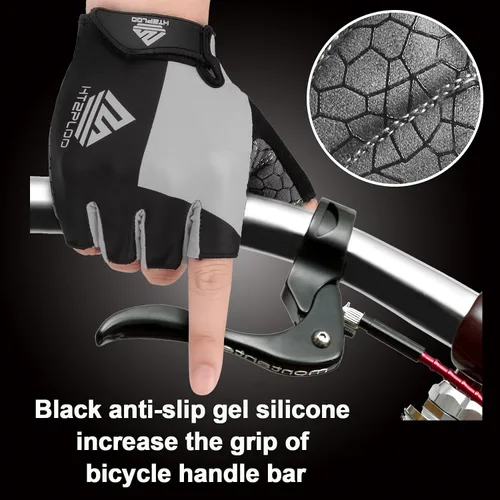 Vista 3 de HTZPLOO Guantes de bicicleta guantes de ciclismo guantes de ciclismo de medio dedo guantes de bicicleta para hombres y mujeres con almohadilla