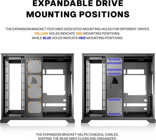 Vista 14 de PC CASE 9 PWM ARGB Ventiladores preinstalados, funda de PC para juegos de media torre, carcasa panorámica de vidrio templado para computadora