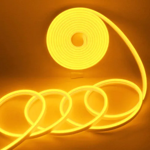 Vista 8 de YM E-Bright Tira de luces LED de neón de 12 V, cuerda de silicona para interiores y exteriores, 16.4 pies, 600SMD, impermeable, flexible