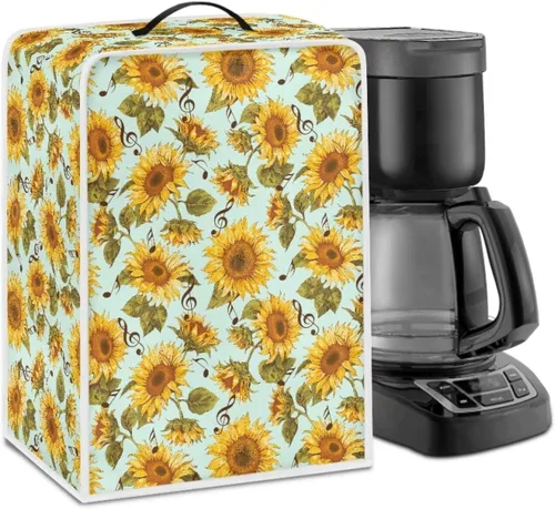 Vista 54 de Mumeson Funda para cafetera de girasol, extra grande, ligera, con asa, cubierta para máquina de café, tostadora, cubierta a prueba de polvo