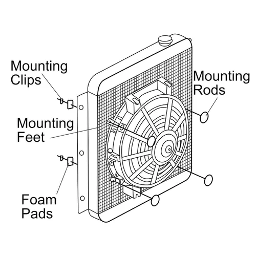 Vista 6 de Ventilador de enfriamiento eléctrico de empuje delgado de 6 pulgadas 650CFM Radiador Enfriador de aceite Kit de montaje universal Negro