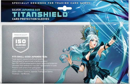 Vista 14 de TitanShield (150 mangas) tamaño pequeño japonés, fundas para tarjetas de comercio para Yu-Gi-Oh, Pelea de cartas Vanguard & More Verde