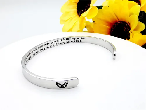 Vista 37 de Pulseras inspiradoras para mujer, joyería de acero inoxidable, con refranes, pulsera motivacional con mensaje oculto, pulseras grabadas para mejor
