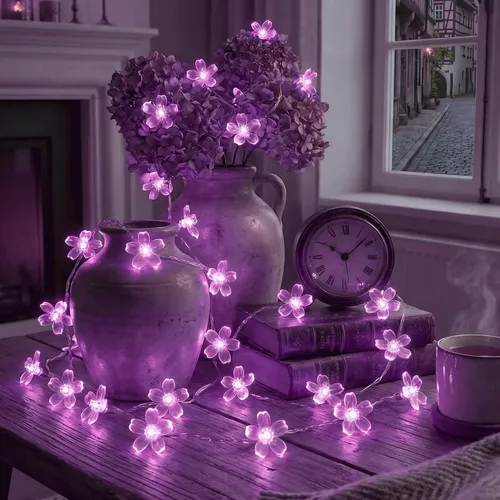 Vista 14 de 4 de julio Día de la Independencia de flores funciona con pilas luces