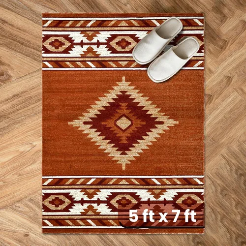 Vista 48 de YHSF South West - alfombra nativa americana del suroeste, fácil de limpiar, gruesa, suave y duradera, alfombra tribal inspirada en indios americanos