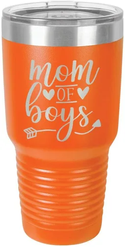 Vista 12 de MOM OF BOYS Vaso negro de 30 onzas con popote y tapa superior deslizante Taza de viaje de acero inoxidable Comparar con Yeti Rambler