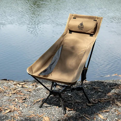 Vista 2 de ONETIGRIS Silla de Camping de Respaldo Alto Tigerblade con Diseño de Almohada, Silla Plegable Cómoda con Asiento Ampliado