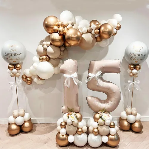 Vista 5 de Juego de 4 soportes de columna para globos, soporte de arco de globos ajustable de 9 pies para piso, kit de torre de globos con base para baby