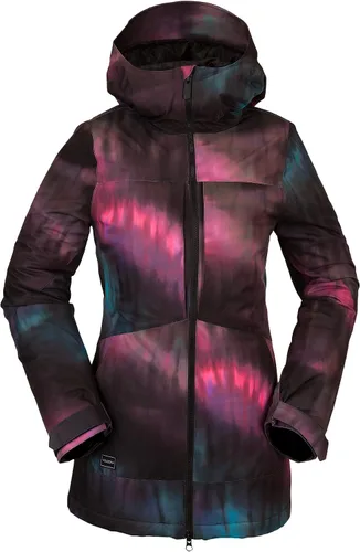 Vista 5 de Volcom Chaqueta con capucha para mujer, con aislamiento para snowboard, esquí, invierno Negro Verde