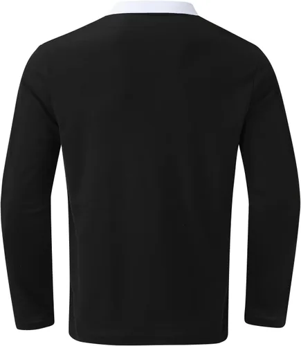 Vista 5 de Contrast Color Polo Shirts for Men Quarter Zipper Golf Pullover Long Sleeve Collared Shirts Cotton Blend Tops Shacket