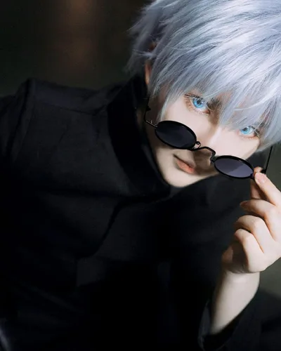 Vista 5 de NUTRIUPS Gojo Satoru - Gafas de sol Gojo Satoru para cosplay, accesorio de cosplay Jujutsu Kaisen, Negro