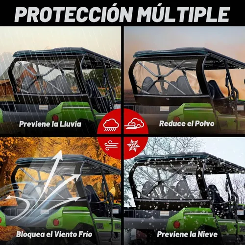 Vista 6 de StarknightMT TERYX - Ventana trasera suave, panel de polvo trasero compatible con KAWASAKI TERYX 4 800 2013-2025 a prueba de polvo a prueba