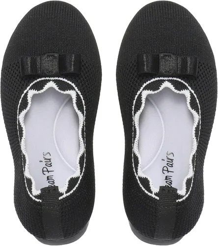 Vista 5 de DREAM PAIRS Zapatos planos de ballet para niñas cómodos y sin cordones de punto (niñoniño pequeño)