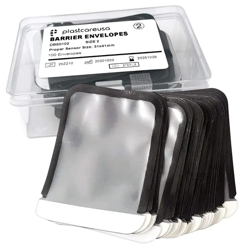 Vista 4 de 1000 sobres de barrera de rayos X dentales (talla 1) – Fundas protectoras desechables para sensor digital de imágenes de placa de fósforo – Sobre