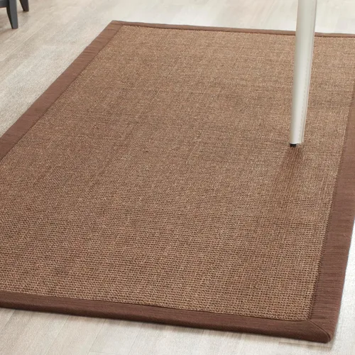Vista 106 de Alfombra de sisal Safavieh, de color maíz y negro, tejida a mano, de la colección de fibras naturales; 5 x 8 pulgadas, NF441A, Tela, Gris / Gris