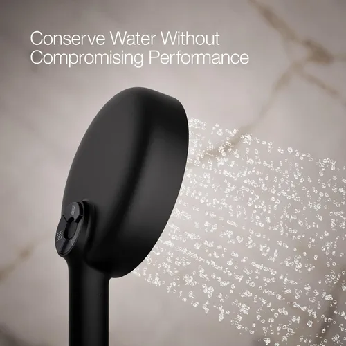 Vista 4 de KOHLER 26282-G-BL Statement - Ducha de mano redonda multifunción con 3 ajustes de pulverización, 1.75 GPM, negro mate
