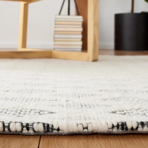 Vista 5 de SAFAVIEH Natura Collection - Alfombra de pasillo de 9 pies, color marfil y negro, diseño de transición, ideal para zonas de alto tráfico en pasillo