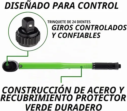 Vista 5 de OEMTOOLS 25689 Llave dinamométrica estilo clic de 1/2 pulgada, 10-150 pies/libra., hace clic en el par deseado, llave dinamométrica de 1/2 unidad