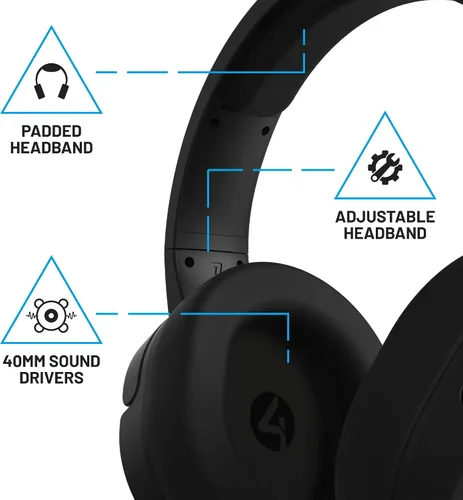 Vista 6 de 4Gamers PANTHER - Auriculares para juegos sobre la oreja compatibles con PS4PS5, XBOX, Switch, PC con micrófono flexible, conector de 0.138 in