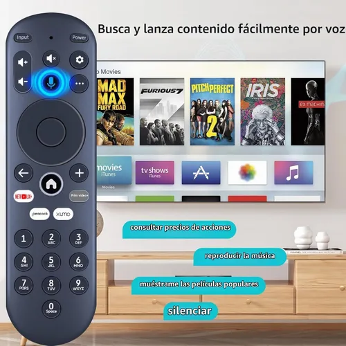 Vista 3 de Reemplazo para control remoto de voz del reproductor de caja de transmisión Xumo TV Element, compatible con Element 65” 4K UHD HDR Xumo TV E500AC65C