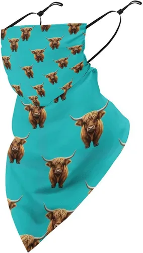 Vista 7 de Bufanda de protección solar UV, bufanda triangular reutilizable con lazo para las orejas
