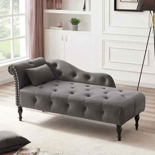 Vista 11 de HomSof Silla moderna de interior con tumbona sin brazos con patas de madera maciza