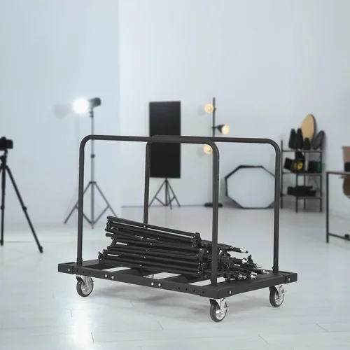 Vista 8 de VEVOR Carrito de mesa plegable, carrito de mesa resistente con ruedas giratorias de 5 pulgadas, carrito de plataforma de paneles de yeso de 1800