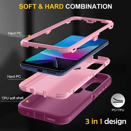 Vista 4 de Funda para Moto G Play 2023, Moto G Power 2022, funda Moto G Pure para teléfono: [a prueba de golpes] [a prueba de polvo] [antideslizante]