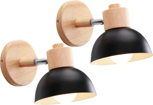 Vista 15 de Adjustable Scandinavian Wall Lamp E27 Lighting Fixture Retro Industrial Style for Bedroom Living Room Hallway(Amarillo,1 Pieza)