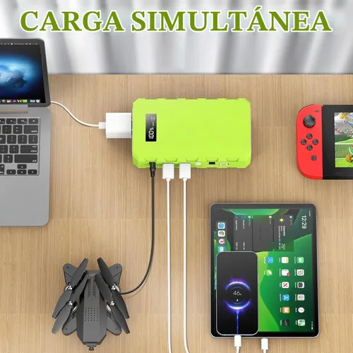 Vista 3 de Powkey - Estación de energía portátil de 24000 mAh con paneles incluidos 30 W Verde+Negro