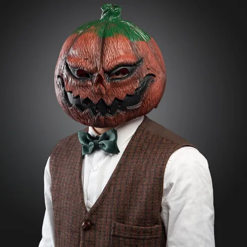 Vista 2 de CreepyParty Máscara de látex para disfraz de Halloween (calabaza)