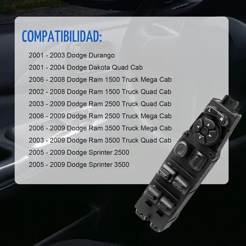 Vista 2 de 56049805AB Interruptor maestro de ventana eléctrica para Dodge Ram 02-10