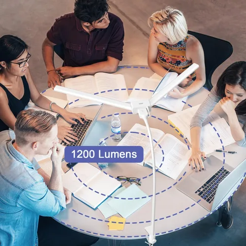 Vista 8 de EppieBasic Lámpara de escritorio LED, luz de escritorio de doble cabezal de 24 W, lámpara de mesa de trabajo de abrazadera de arquitecto, lámparas
